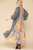 Floral Print V-neck Side Pocket Ruffled Dress