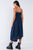 Navy Seal Blue Asymmetrical Square Neck Adjustable Cami Strap Maxi Dress