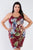 Plus Size Criss-cross Open Back Mini Floral Print Dress