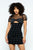 Stretchable Tight Mini Dress With Hot-fix Details And Center Back Open Zippered