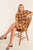 Plus Size Checkered Round Neck Short Sleeve Sweater Mini Dress