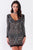 Rhinestone Studded Sheer Mesh Deep V-neck Long Sleeve Bodycon Dress