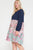 Floral Contrast Shirring Babydoll Dress
