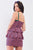 Coral Multicolor Floral Print Sleeveless Sweetheart Neck Flounce Mini Dress