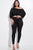 Solid Rib Knit Knotted Front Top And Leggings Two Piece Set