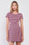Pink & Black Striped Short Sleeve Cut-out Detail Tight Fit Mini Dress