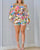 Fashion Summer 2023 Off Shoulder Bell Sleeve Crop Top &amp; Shorts Set Daily Graphic Print 2 Piece Outfits Vacation Sexy Short Sets