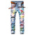 Men's Colored Painted Printed Denim Jeans Fashion Y2K Badge Holes Ripped Pants Patchwork Stretch Trousers