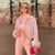 2021  women's autumn new high waist thin pink sweet wool collar wool coat
